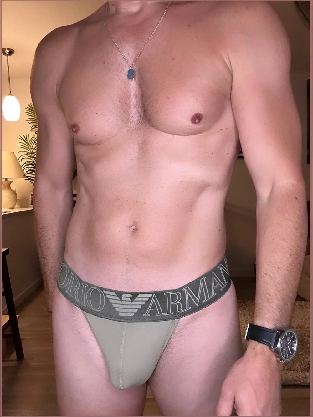 Emporio Armani | Mega Logo Waistband Jockstrap in Olive Green (Small)
